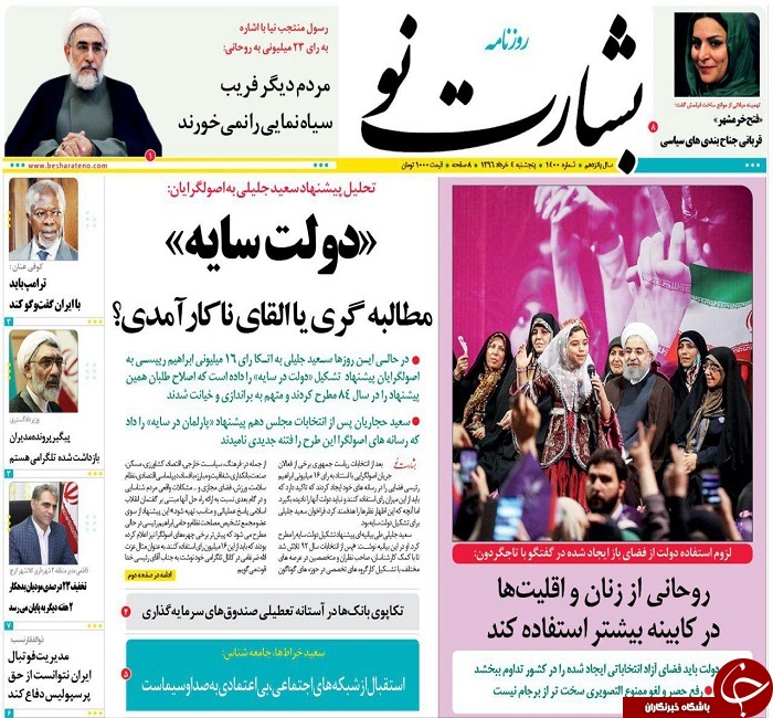 صفحه نخست روزنامه های استان یزد