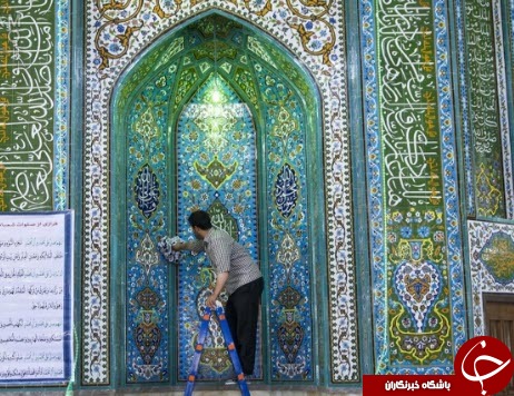 آیین غبارروبی مساجد در ماه ضیافت الهی+عکس