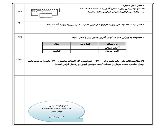 پرتکرارترین سوالات علوم هشتم با جواب +تصاویر