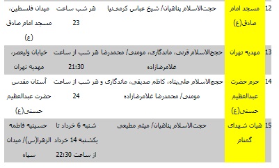۱۵ برنامه پیشنهادی به دانشجویان برای مناجات در شب&zwnj;های رمضان + جدول