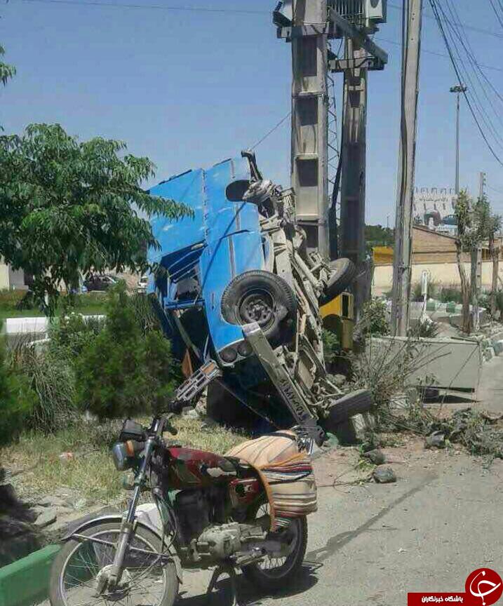 واژگونی نیسان آبی در قم + عکس