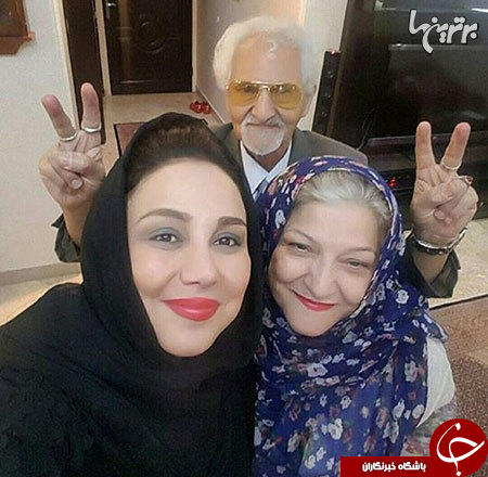 سلفی بهنوش بختیاری در کنار پدر و مادرش +عکس