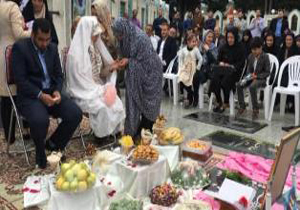 آغاز زندگی زوج نوشهری در مزار شهدا