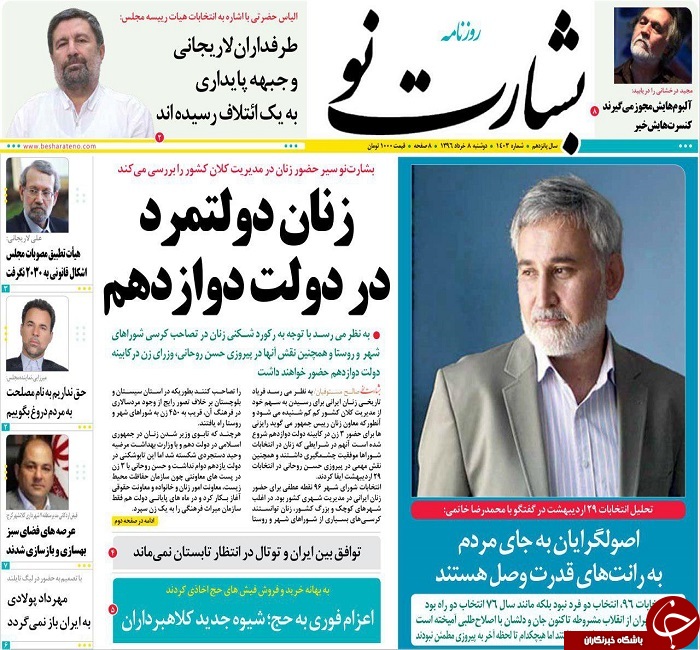 صفحه نخست روزنامه های استان یزد
