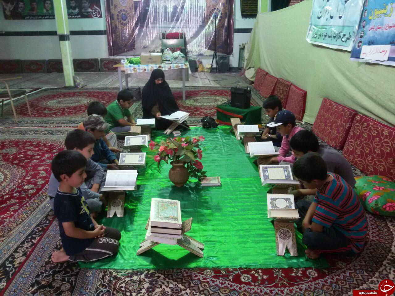 جلسات قرائت قرآن نونهالات در روستای کاغذی + تصاویر