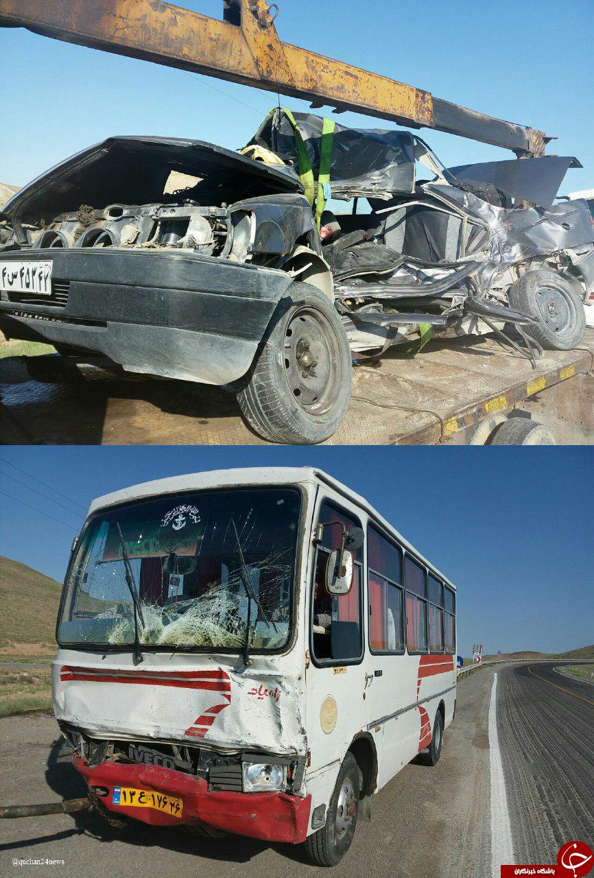 برخورد مینی بوس با خودرو سواری حادثه ساز شد