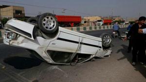 برخورد پژو 405 با موتور سیکلت در دزفول