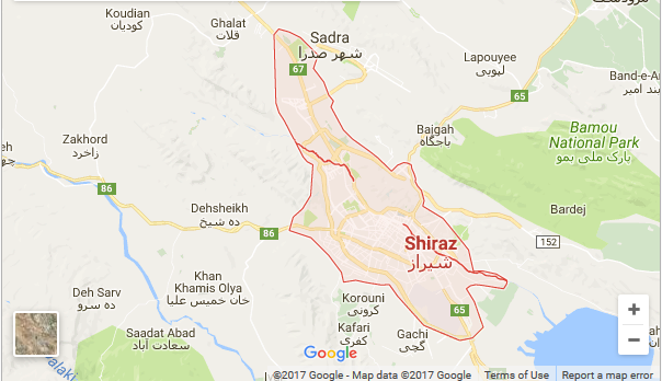 نقشه شهر شیراز