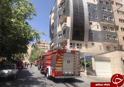 آتش سوزی در طبقه هفتم یک آپارتمان + تصاویر