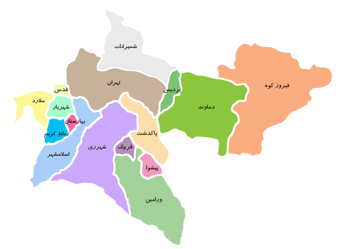 نقشه شهرتهران