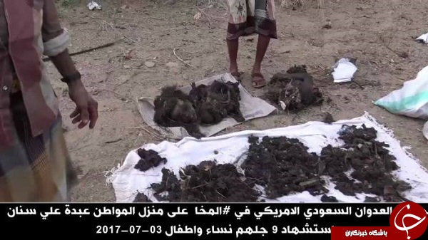 جنگنده&zwnj;های عربستان یک خانواده یمنی را قتل&zwnj;عام کردند/جمع&zwnj;آوری اجساد تکه&zwnj;تکه&zwnj;شده قربانیان با گونی +فیلم(20+)