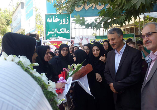 استقبال از پاسور تیم ملی والیبال نشسته در گنبدکاووس