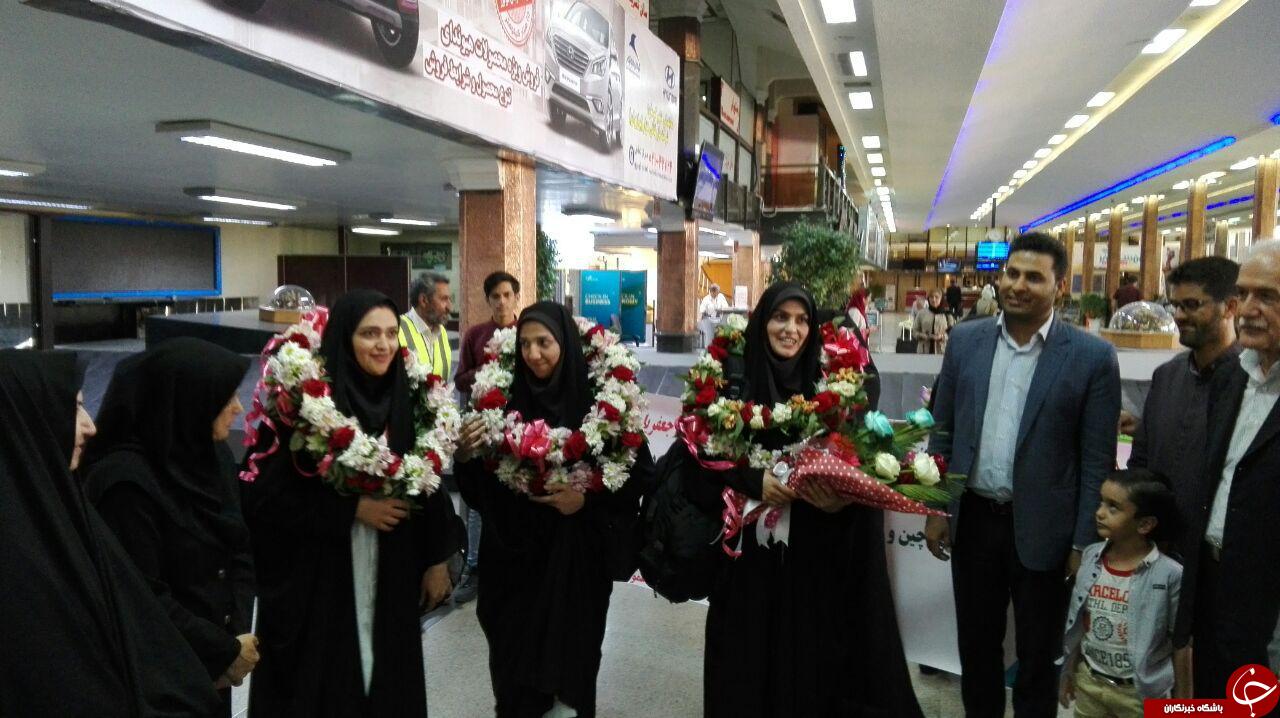 استقبال از بانوان افتخار آفرین کرمانی عضو تیم ملی والیبال نسشته + تصاویر