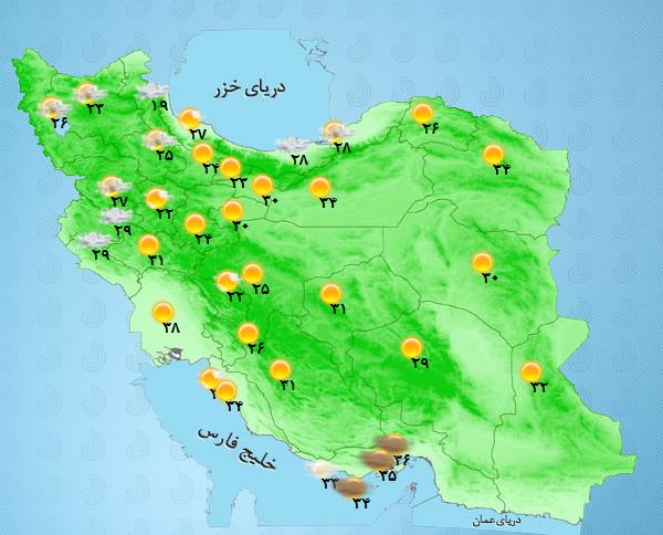 باران و وزش باد در غرب کشور/ دریای خزر مواج خواهد شد