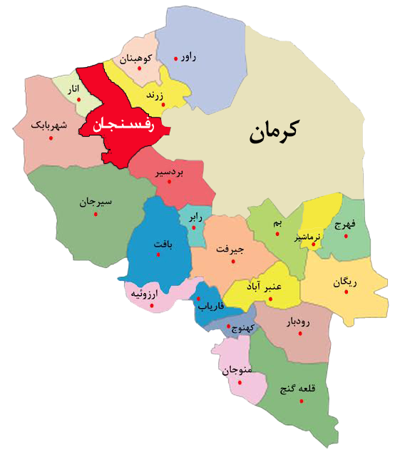 نقشه شهر کرمان