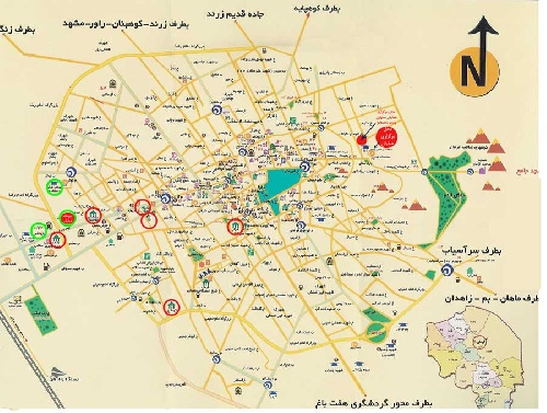 نقشه شهر کرمان