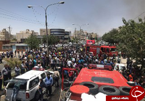 آتش سوزی انبار لاستیک در شیراز