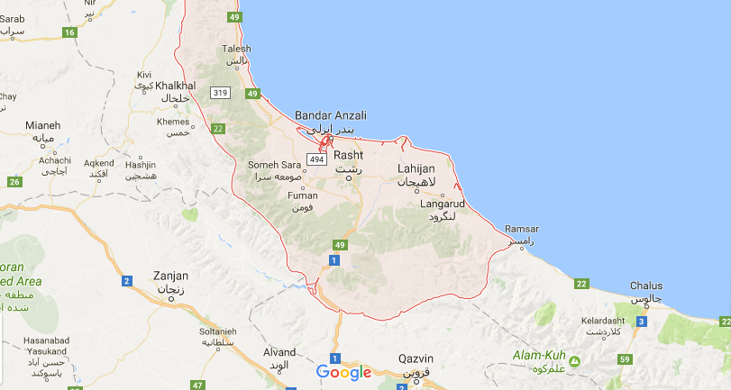 نقشه استان گیلان نقشه استان گیلان