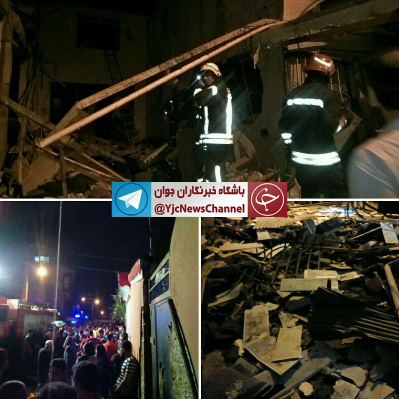 انفجار علمک گاز در کوی چمران کسبخ رشت