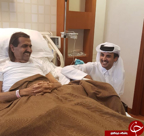 عیادت امیر قطر از پدرش +عکس