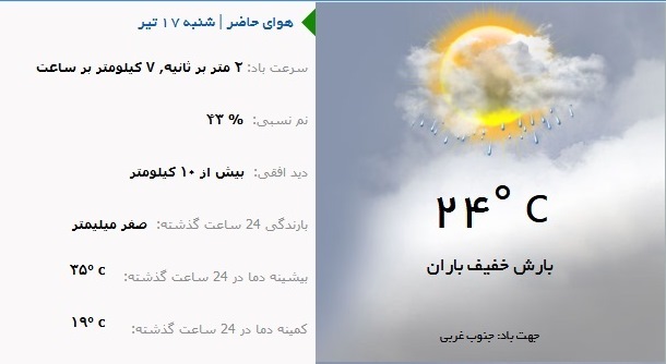 پیش بینی جوی ناپایدار در آذربایجان شرقی