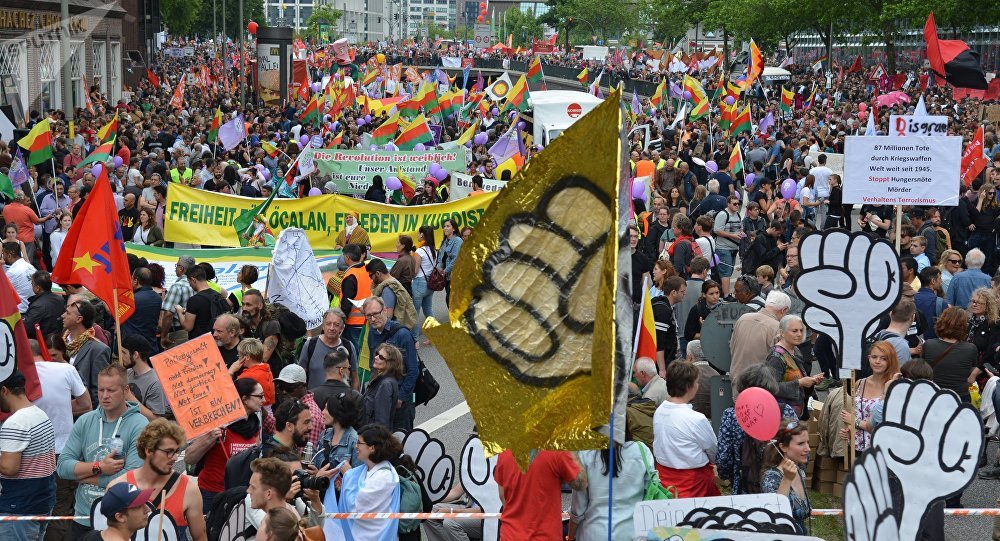 پلیس هامبورگ: حدود20 هزارنفر در تجمع اعتراض آمیز به اجلاس جی 20 شرکت کردند
