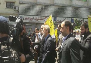 علی‌لاریجانی در راهپیمایی روز قدس شرکت کرد