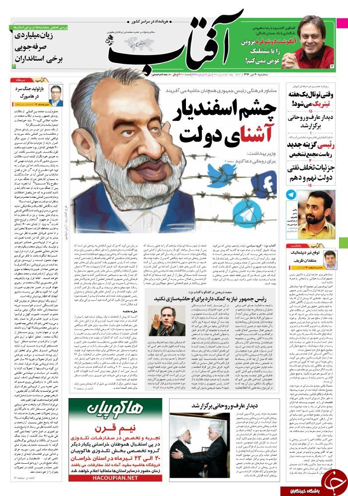 صفحه نخست روزنامه های استان یزد