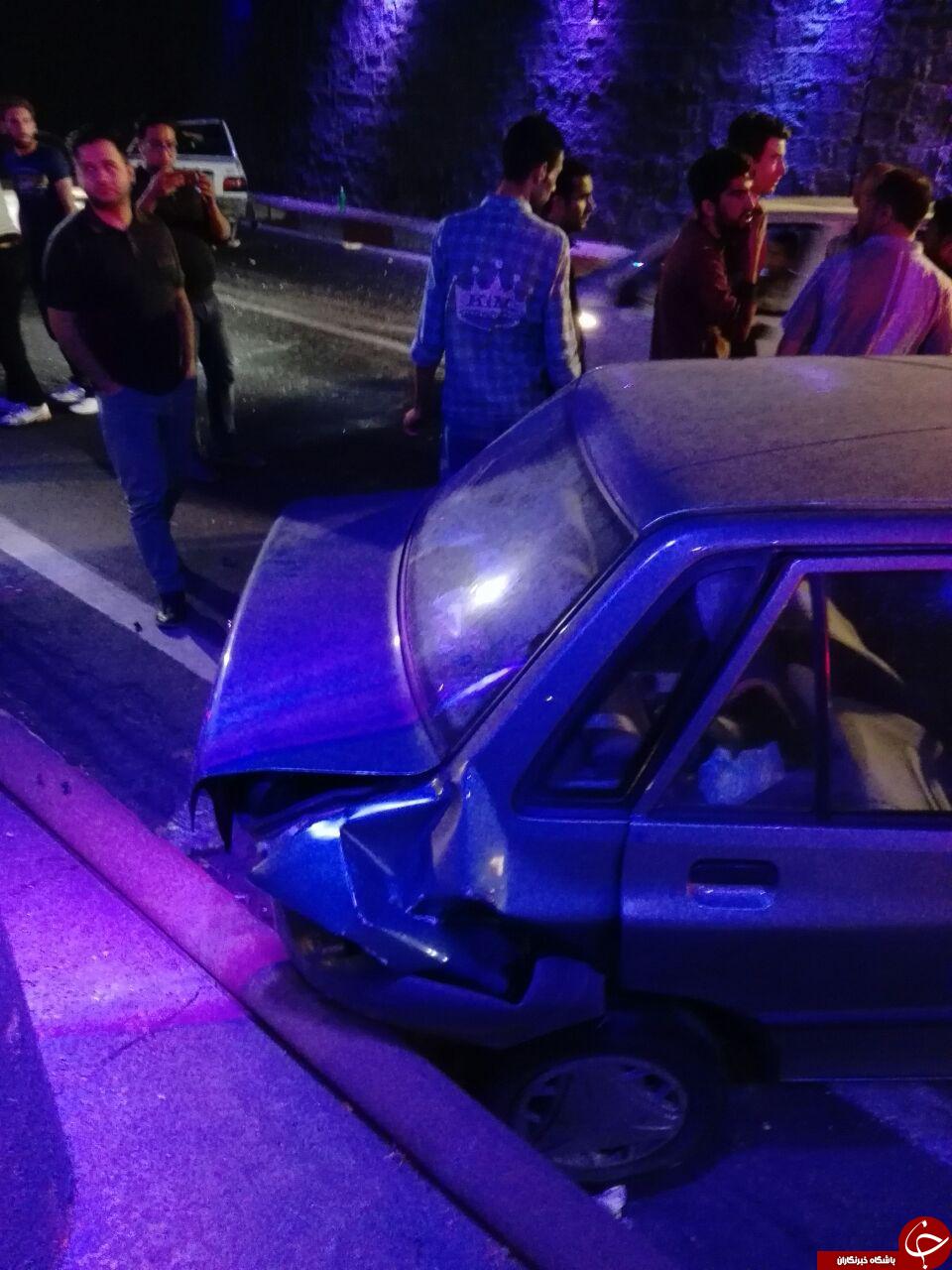 شاخ به شاخ شدن دو پراید + تصاویر