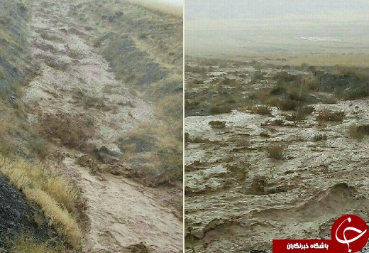 کاهش دید افقی در دلیجان به ۴۰۰ متر/سیلاب در چند روستای نوبران + تصاویر