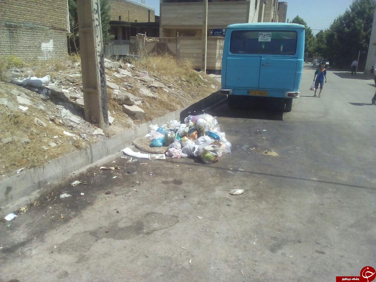 انباشت زباله در معابر گلدشت + تصاویر