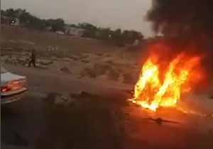 تصادف شدید پژو با زانتیا منجر به آتش&zwnj;سوزی شد + فیلم