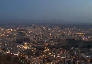جلوه زیبای شب  از فراز آسمان در تبریز + فیلم