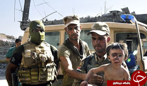 نجات دو کودک رها شده از سوی داعش در موصل+ تصاویر
