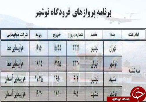 پروازهای سه شنبه از فرودگاه بین المللی دشت ناز ساری