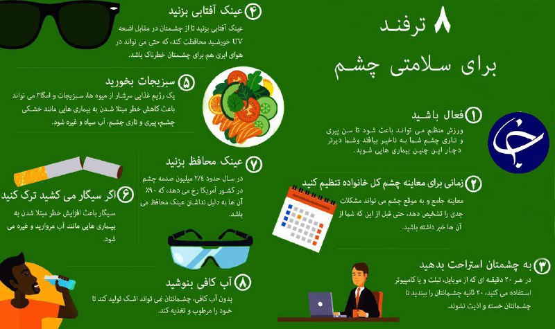 ترفند های حفظ سلامتی چشم / اینفو گرافیک