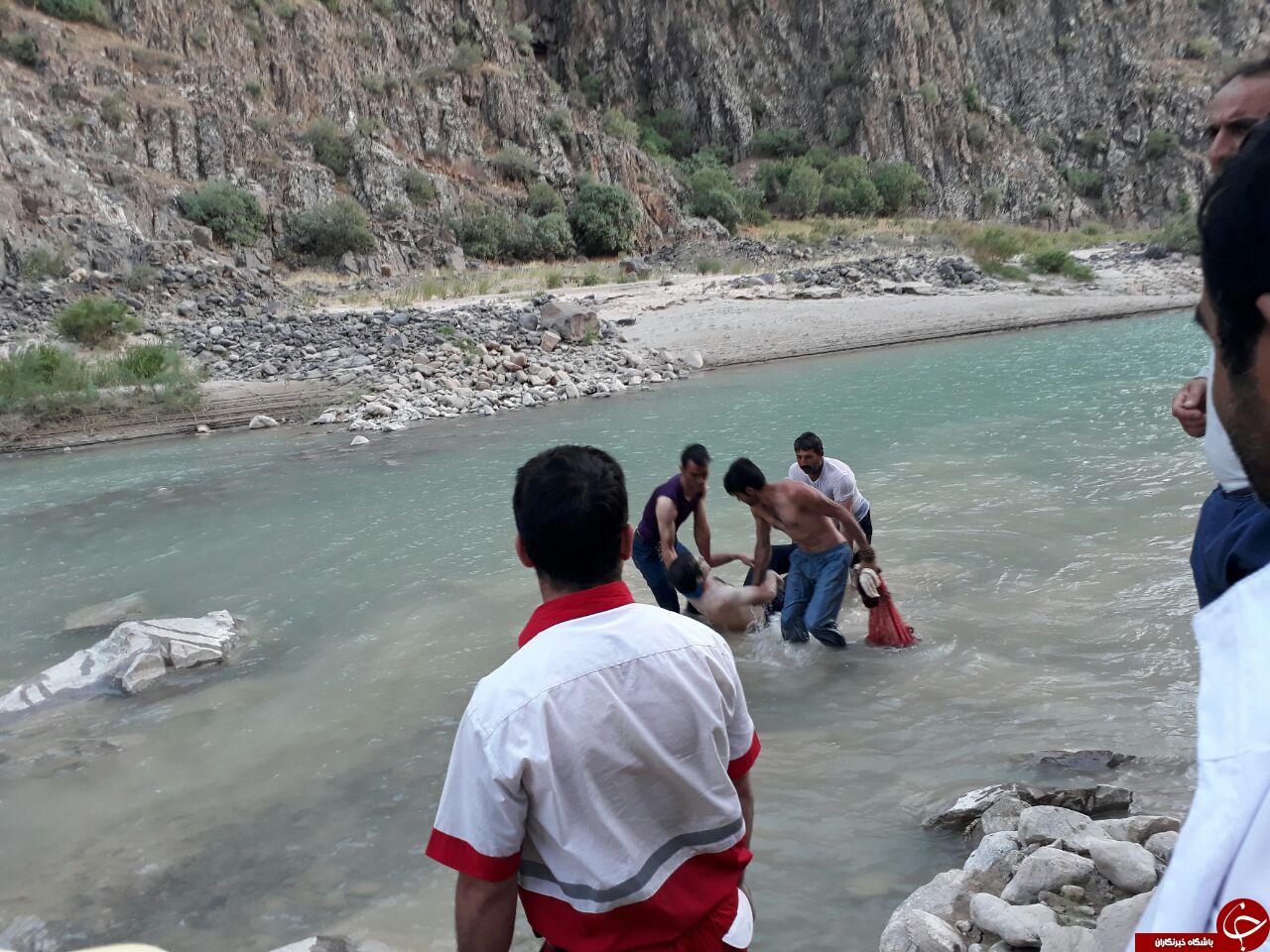 غرق شدن سه جوان در رودخانه قزل اوزن + تصاویر