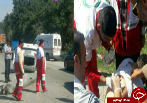 دو واژگونی خودرو در جاده نوشهر با ۳ مصدوم +تصاویر
