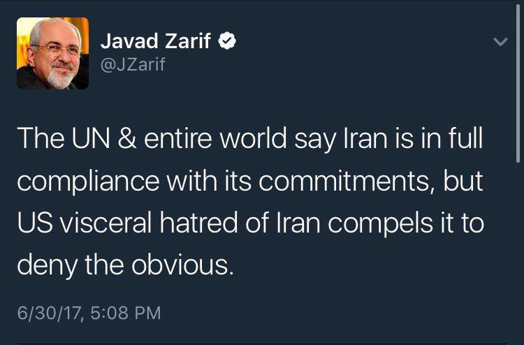 تمام دنیا می&zwnj;گوید ایران بطور کامل به تعهداتش پایبند است/آمریکا واقعیت را انکار می&zwnj;کند