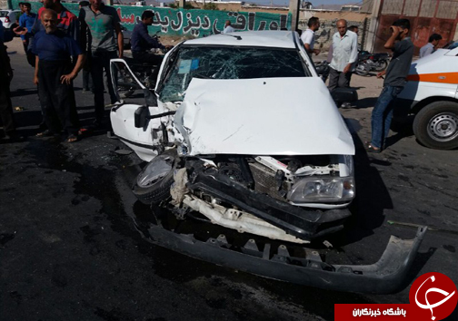 ۳ مصدوم در برخورد پراید با پژو ۴۰۵ + تصاویر