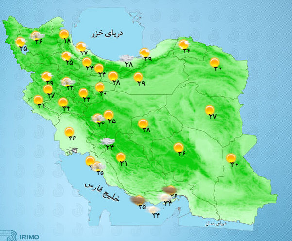 آب و هوای 10 مرداد در کشور/ بارش باران و وزش باد در برخی نقاط کشور