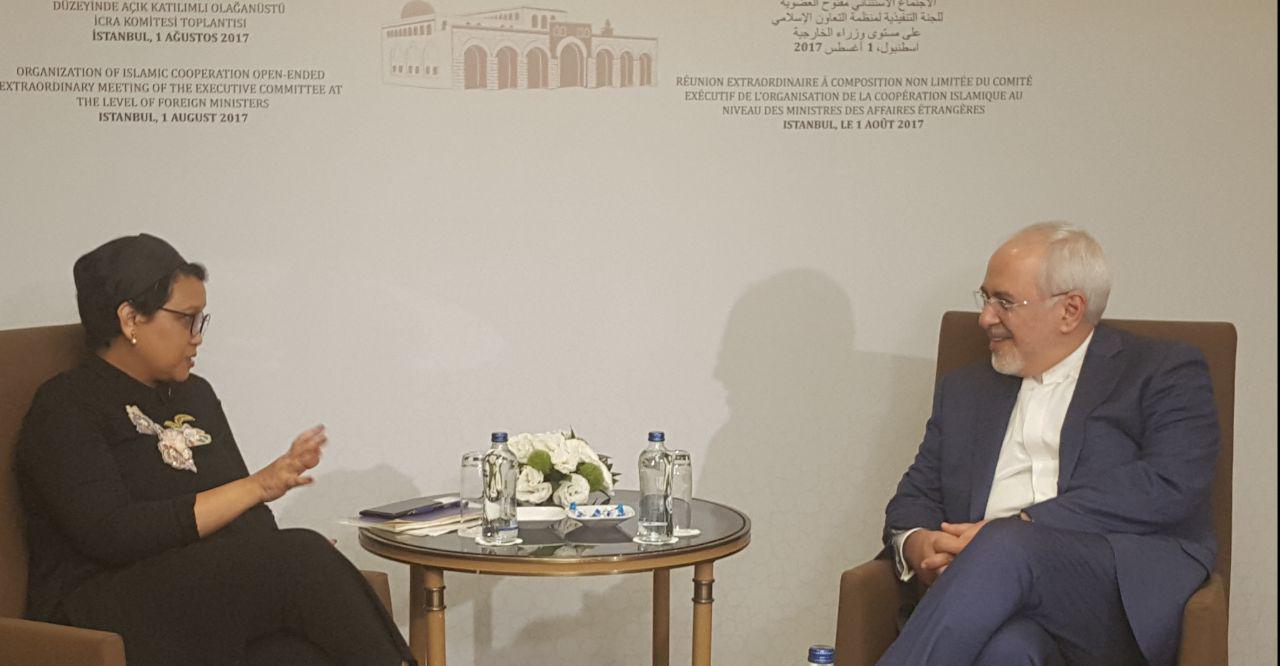 دیدار ظریف با وزیر امور خارجه اندونزی