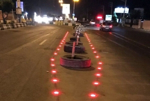 نصب چراغ های LED هشدار دهنده در سرعتگیرهای ارومیه