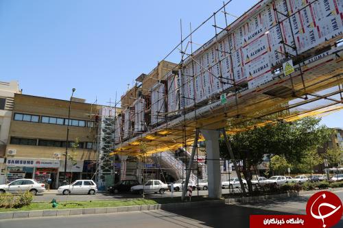 پیشرفت فیزیکی عملیات بازپیرایی پل عابرپیاده واقع در بلوار احمدآباد