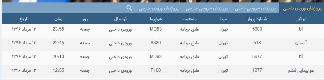 پرواز&zwnj;های جمعه فرودگاه بین المللی شهید باکری ارومیه