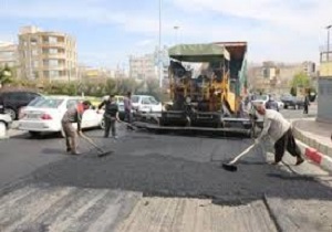 بلوار کشاورز سنندج آسفالت شد