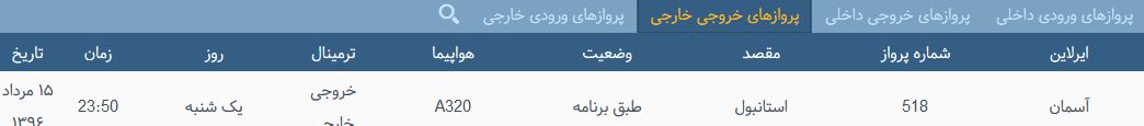 پرواز&zwnj;های یک شنیه فرودگاه بین المللی شهید باکری ارومیه