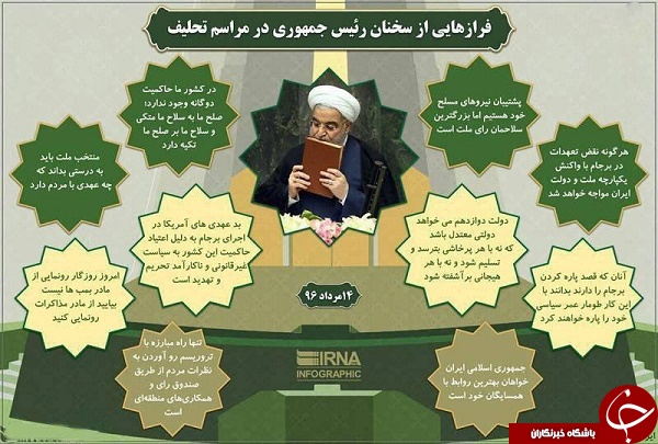 رئیس&zwnj;جمهور در مراسم تحلیف چه گفت؟ +اینفوگرافیک