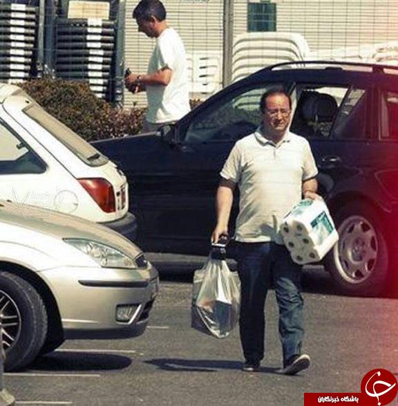 رئیس جمهور سابق فرانسه در حال خرید +عکس