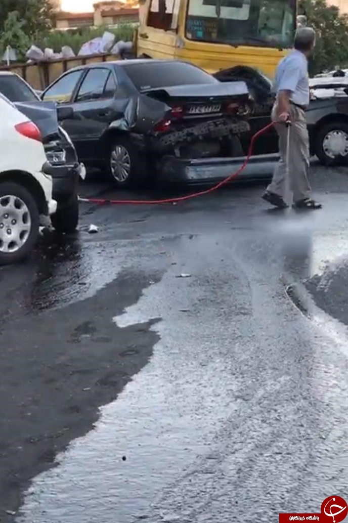 خاور بدون راننده حادثه ساز شد + تصاویر